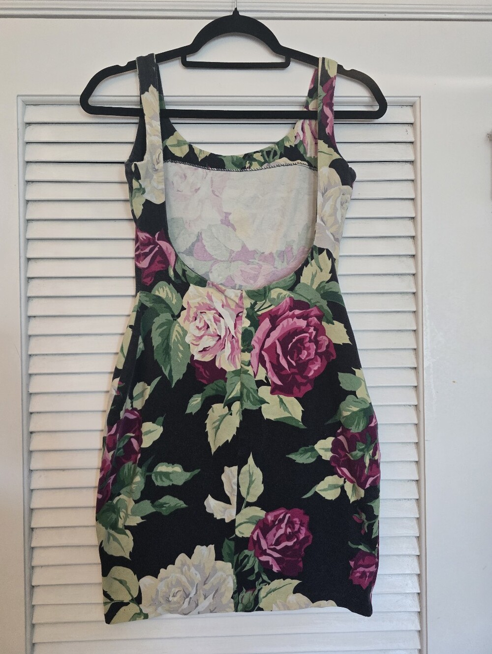 80s Betsey Johnson Purple Punk Face Floral Bodycon Dress Size M *Read Desc.* - Picture 4 of 5